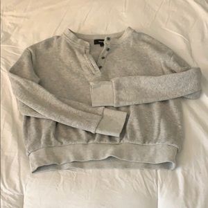 Theory Gray Long Sleeve Henley
